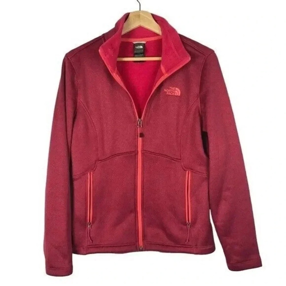 The North Face Heathered Red Agave Full Zip Fleece Jacket M - Picture 2 of 5